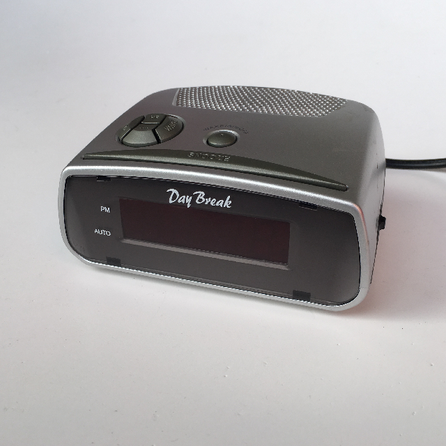 CLOCK, Digital Clock Radio - Small Silver DayBreak